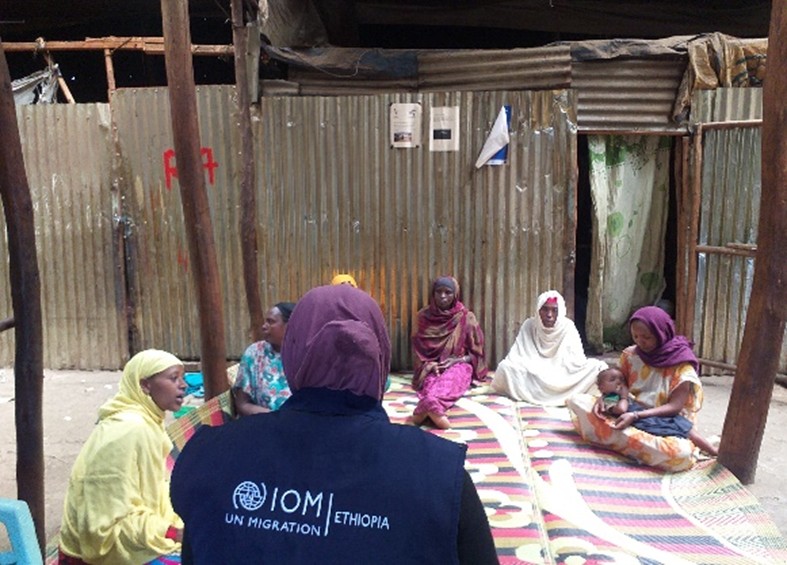 IOM community engagement with women in Ethiopia